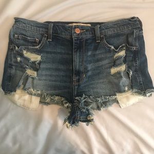 Distressed Hollister jean shorts